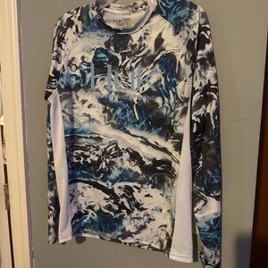 Huk Blue and Black Performance Shirt